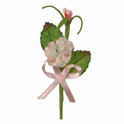 PICK CON FIORE ARTIFICIALE IN VELLUTO LUNGHEZZA 7 CM 10 PEZZI