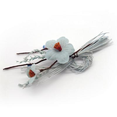 PICK CON FIOR DI PESCO IN TESSUTO E PISTILLI LUNGHEZZA 11 CM 10 PEZZI