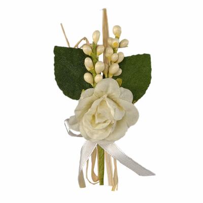 PICK CON ROSA IN CARTA E PISTILLI LUNGHEZZA 9 CM 10 PEZZI