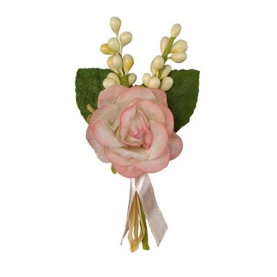 PICK CON ROSA IN CARTA E PISTILLI LUNGHEZZA 9 CM 10 PEZZI