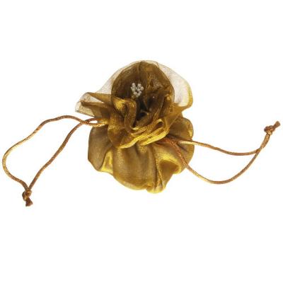 SACCHETTO IN ORGANZA CON TIRANTE "ROSA" Ø 7 CM 6 PEZZI