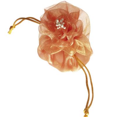 SACCHETTO IN ORGANZA CON TIRANTE "ROSA" Ø 7 CM 6 PEZZI