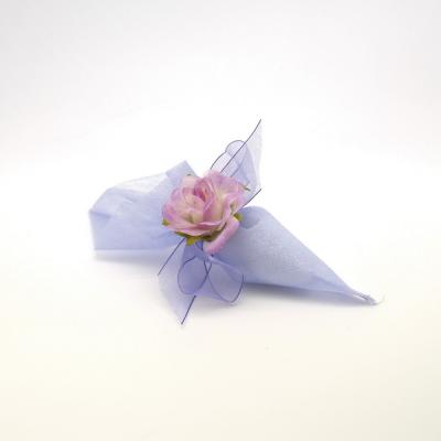 SACCHETTO CONO IN ORGANZA CON NASTRO DI CHIUSURA LUNGHEZZA 19 CM 10 PEZZI