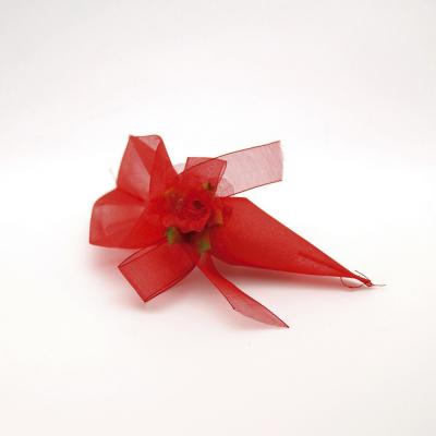 SACCHETTO CONO IN ORGANZA CON NASTRO DI CHIUSURA LUNGHEZZA 19 CM 10 PEZZI