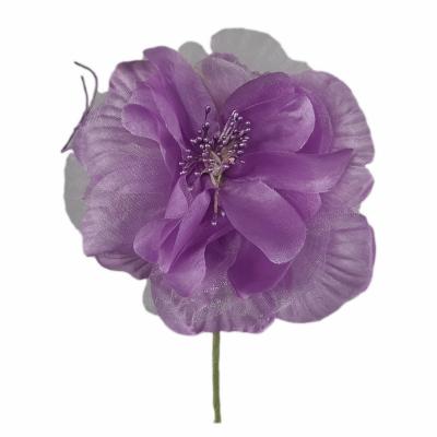PICK DI PEONIA IN TESSUTO E VOILE LUNGHEZZA 14 CM 6 PEZZI
