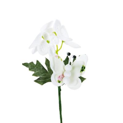 PICK CON FERFALLA IN POLIFOAM E ORTENSIA LUNGHEZZA 16 CM 10 PEZZI