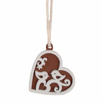 DECORAZIONE CUORE CON UCCELLINI Ø 3,5 CM 20 PEZZI
