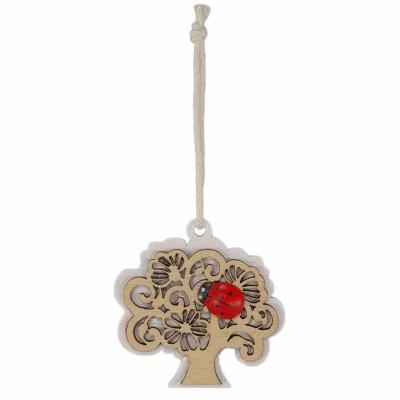 DECORAZIONE ALBERO DELLA VITA CON COCCINELLA PORTAFORTUNA Ø 4,5 CM 10 PEZZI