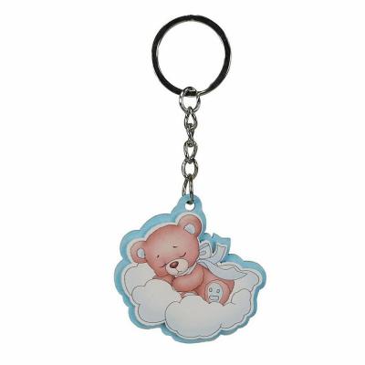 DECORAZIONE PORTACHIAVI ORSETTO NUVOLA Ø 4,5 CM 10 PEZZI 