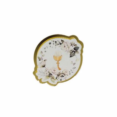 DECORAZIONE TONDA COMUNIONE Ø 4 CM 10 PEZZI 