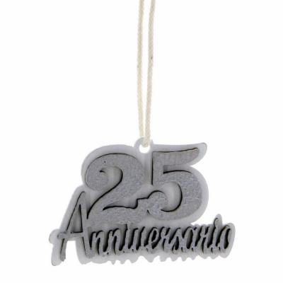 DECORAZIONE 25 ANNIVERSARIO Ø 5 CM 10 PEZZI