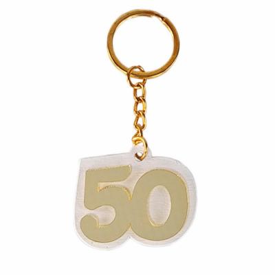PORTACHIAVI 50° ANNIVERSARIO LUNGHEZZA 8,5 CM 10 PEZZI
