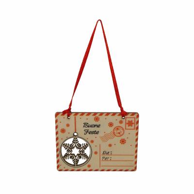 CARTOLINA NATALIZIA BUONE FESTE LUNGHEZZA 8 CM 10 PEZZI