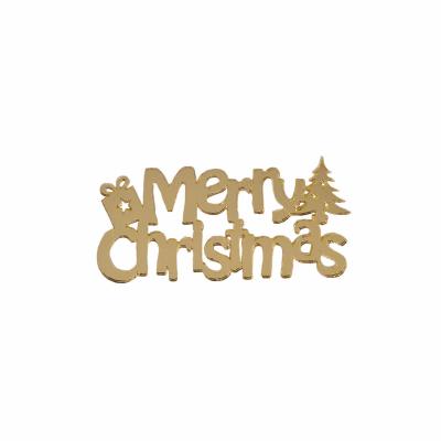 DECORAZIONE NATALIZIA "MERRY CHRISTMAS" 6X3 CM 10 PEZZI