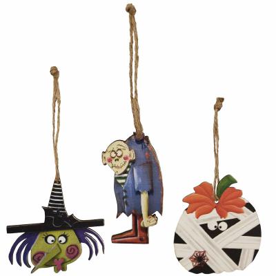 DECORAZIONE FRANKESTEIN STREGA MUMMIA ASST Ø 7 CM 12 PEZZI