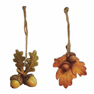 DECORAZIONE GHIANDE QUERCIA VERDI E ARANCIO ASST Ø 6 CM 12 PEZZI