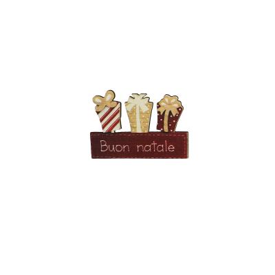 SCRITTA BUON NATALE PACCHETTI LARGHEZZA 6 CM ALTEZZA 4 CM 12 PEZZI