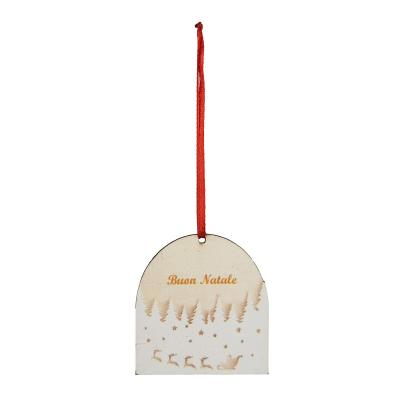 DECORAZIONE BUONE FESTE SLITTA BABBO NATALE Ø 6 CM 12 PEZZI