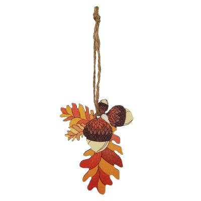 DECORAZIONE FOGLIE E GHIANDE LUNGHEZZA 7 CM 12 PEZZI