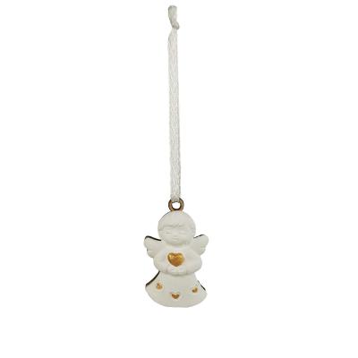 ANGIOLETTO CUORE ORO CON NASTRO LARGHEZZA  3 CM ALTEZZA 4 CM 12 PEZZI 