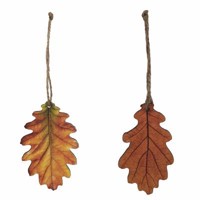 DECORAZIONE FOGLIA ACERO E QUERCIA ARANCIO VERDE ASSORTITE LUNGHEZZA 7 CM 12 PEZZI