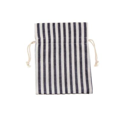 SACCHETTO IN COTONE A RIGHE CON TIRANTE 10X13 CM 10 PEZZI