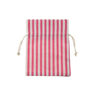 SACCHETTO IN COTONE A RIGHE CON TIRANTE 10X13 CM 10 PEZZI