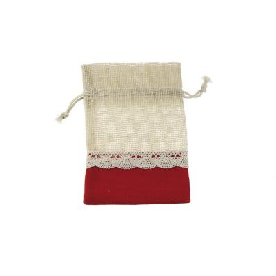 SACCHETTO IN COTONE E RETE CON TIRANTE 10X14 CM 10 PEZZI