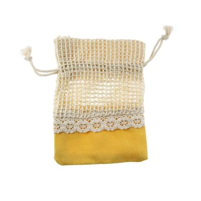 SACCHETTO IN COTONE E RETE CON TIRANTE 10X13 CM 10 PEZZI