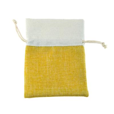 SACCHETTO IN TESSUTO MELANGE CON TIRANTE 9X12 CM 10 PEZZI