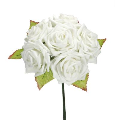 ROSA IN POLIFOAM Ø 8,5 CM 1 MAZZO 6 ROSE