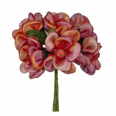 MAGNOLIA IN ORGANZA E RASO Ø 3,5 CM 36 PEZZI