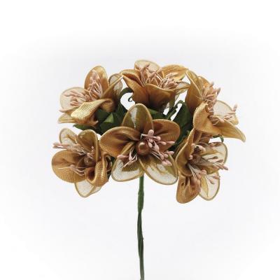 MARGHERITA IN ORGANZA E RASO Ø 4 CM 36 PEZZI 