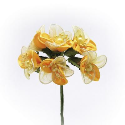 MARGHERITA IN ORGANZA E RASO Ø 4 CM 36 PEZZI 