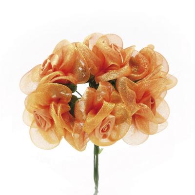 ROSA IN RASO E ORGANZA Ø 5 CM 36 PEZZI