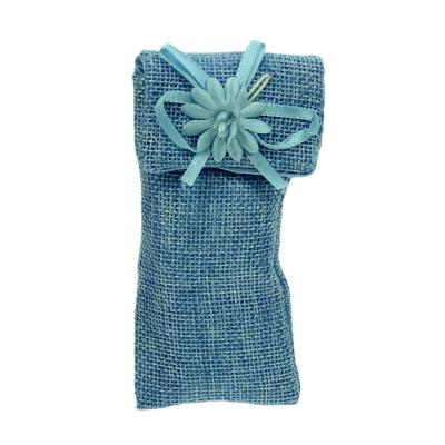 SACCHETTO A POCHETTE IN TESSUTO CON DECORAZIONE MARGHERITA 5X11 CM 10 PEZZI