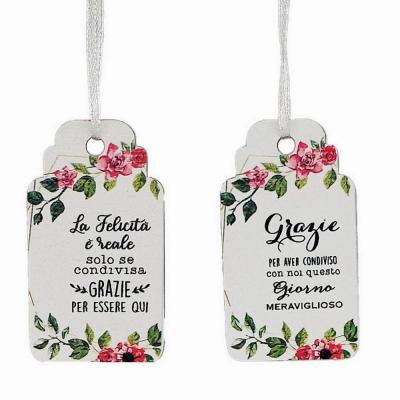 CARTELLINI RINGRAZIAMENTO ASSORTITI LUNGHEZZA 8X4,5 CM 10 PEZZI 