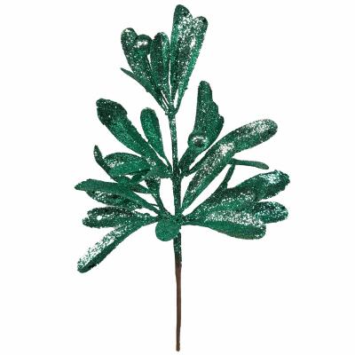 RAMO DI VISCHIO CON GLITTER LUNGHEZZA 23 CM 36 PEZZI