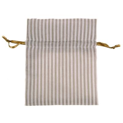 SACCHETTO IN TESSUTO A RIGHE CON TIRANTE 10X13 CM 10 PEZZI