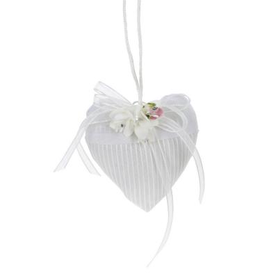 SACCHETTO A CUORE IN COTONE E VOILE Ø 10 CM 10 PEZZI