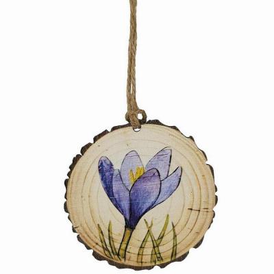 DECORAZIONE IN LEGNO CROCUS Ø 6,5 CM 10 PEZZI 