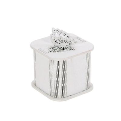 SCATOLA CON FARFALLA IN LEGNO 6X6X6 CM 10 PEZZI