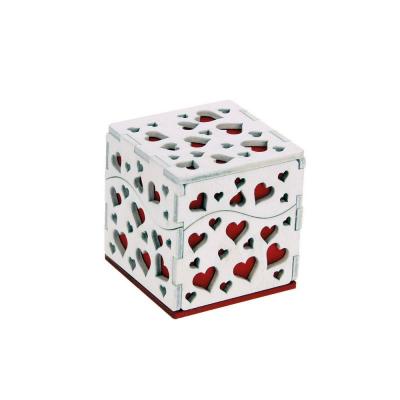 SCATOLA CON CUORI IN LEGNO 5X5X5 CM 10 PEZZI