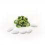 PICK CON ROSE IN POLIFOAM CON PAILLETTES Ø 5 CM 5 PEZZI