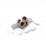 PICK CON ROSE IN POLIFOAM CON NASTRO STRASS LUNGHEZZA 9 CM 5 PEZZI