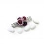 PICK CON ROSE IN POLIFOAM CON NASTRO STRASS LUNGHEZZA 9 CM 5 PEZZI