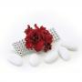 PICK CON GARDENIA IN TESSUTO CON NASTRO STRASS LUNGHEZZA 9 CM 5 PEZZI