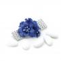 PICK CON GARDENIA IN TESSUTO CON NASTRO STRASS LUNGHEZZA 9 CM 5 PEZZI