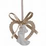 DECORAZIONE CUORE CON SPOSI Ø 5,5 CM 10 PEZZI