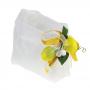 SACCHETTO PER CONFETTATA IN TESSUTO VOILE CON MARGHERITE 25X25 CM 5 PEZZI